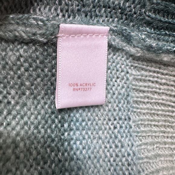 LC Lauren Conrad Cardigan Womens S Green Knit Open Front Belted Bishop Sleeve - Picture 12 of 13